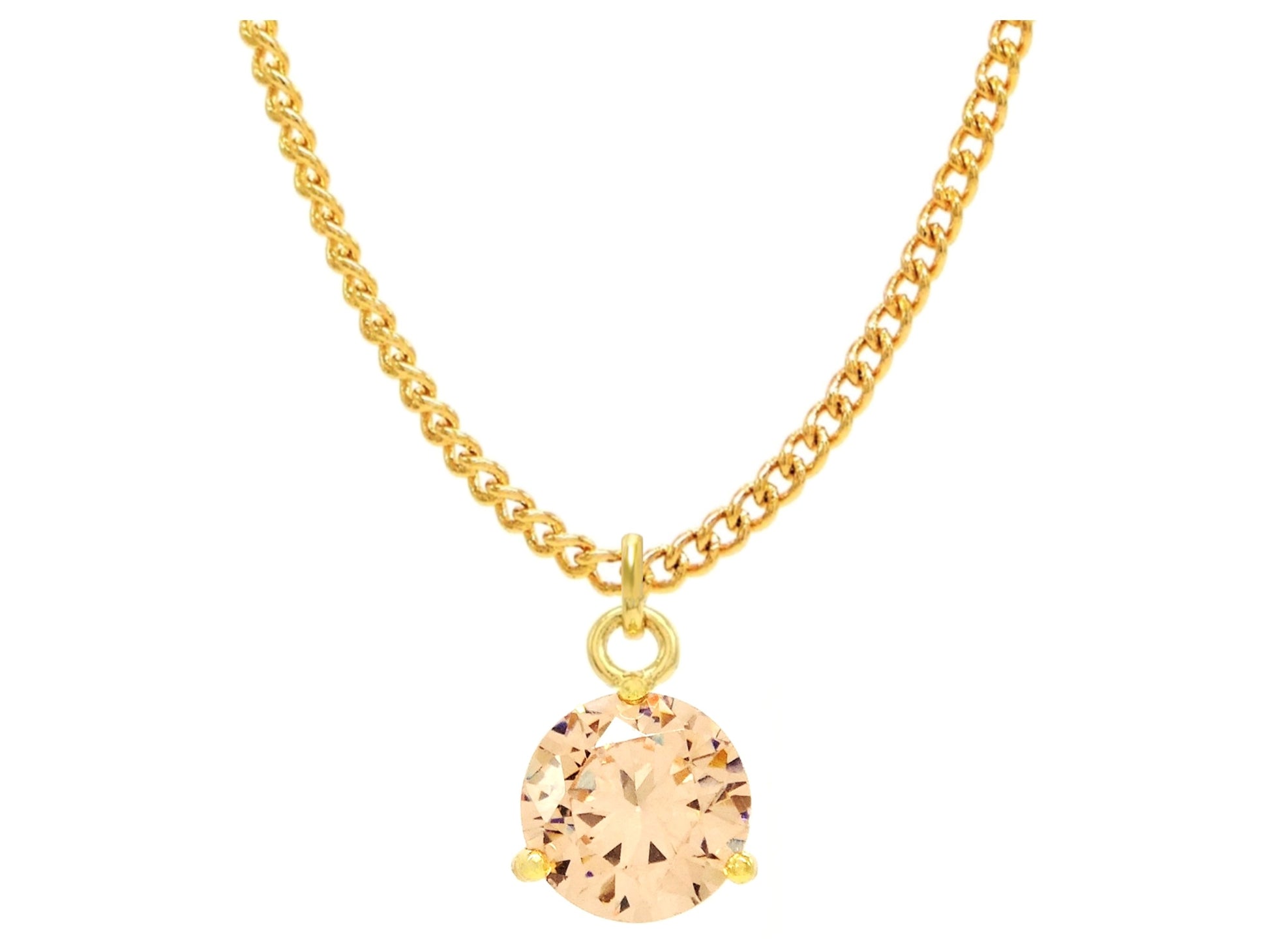 Champagne gem gold necklace MAIN