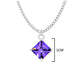 White gold purple princess necklace and earrings MEASUREMENT