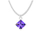 Purple gem princess white gold necklace MAIN