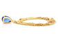 Blue raindrop yellow gold necklace BACK