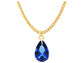Blue raindrop yellow gold necklace MAIN