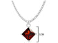 Red gem princess white gold necklace MEASUREMENT
