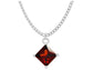 Red gem princess white gold necklace MAIN