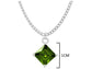 Green gem princess white gold necklace MEASUREMENT