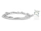 Clear gem princess white gold necklace FRONT