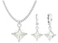 White gold clear princess necklace and earrings MAIN
