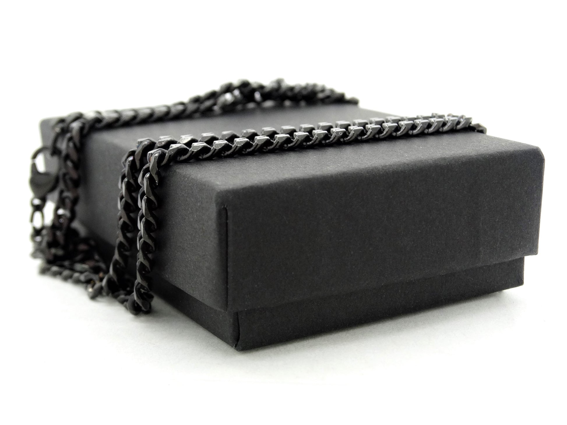 Black stainless steel thin chain bracelet GIFT BOX