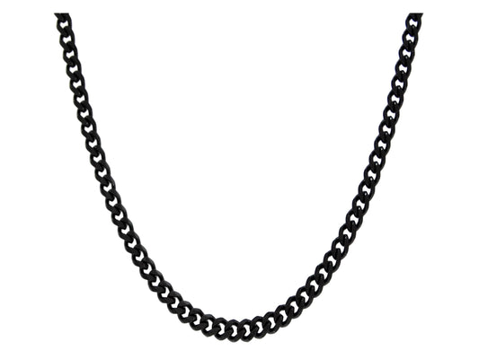 Black stainless steel thin chain necklace MAIN