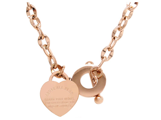 Rose gold proverbs 4:23 necklace MAIN