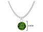 White gold green round gem necklace and earrings MEASUREMENT