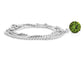 Green gem white gold necklace FRONT