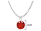 White gold red round gem necklace and earrings MEASUREMENT