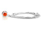 Red gem white gold necklace BACK