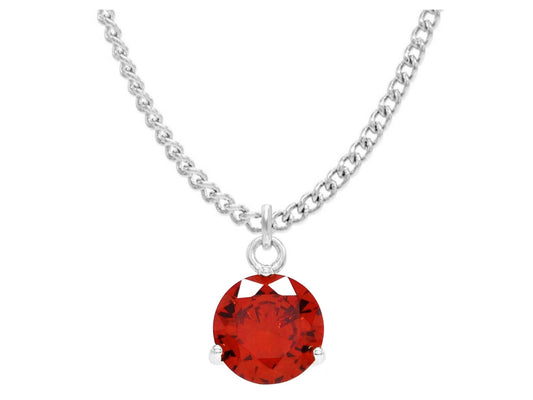 Red gem white gold necklace MAIN