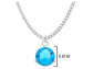 White gold blue round gem necklace and earrings MEASUREMENT