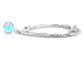 White gold blue round gem necklace and earrings BACK