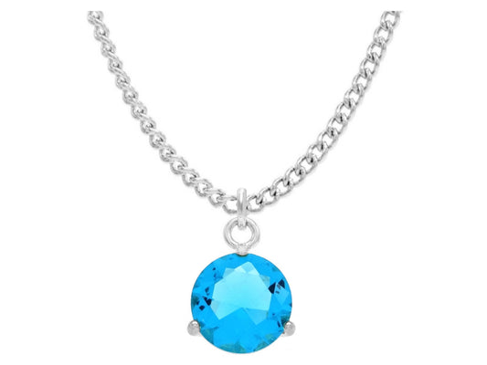 Blue gem white gold necklace MAIN
