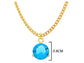 Blue gem gold necklace MEASUREMENT