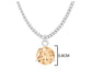 White gold champagne round gem necklace and earrings MEASUREMENT