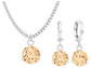 White gold champagne round gem necklace and earrings MAIN