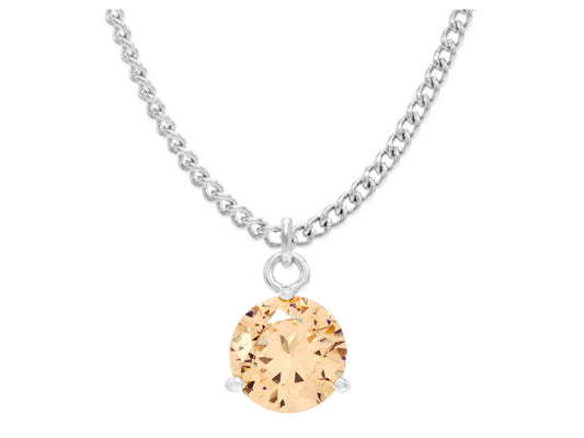 Champagne gem white gold necklace MAIN