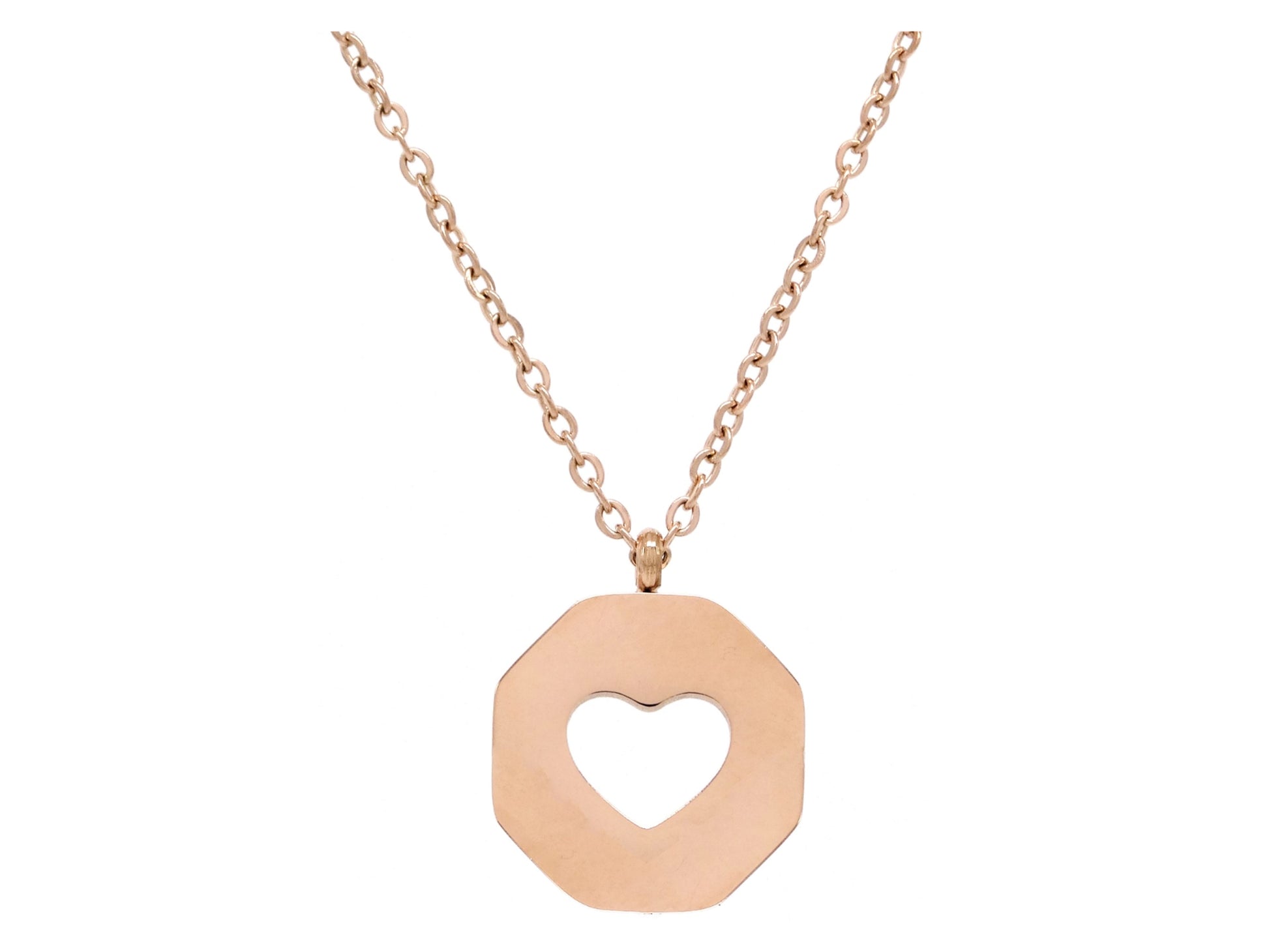 Rose gold white sea shell heart necklace BACK