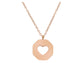 Rose gold white sea shell heart necklace BACK