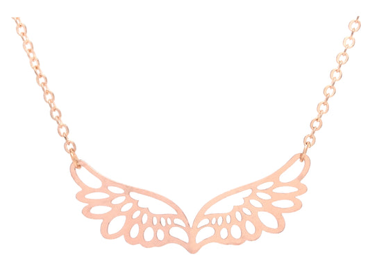 Rose gold angel wings choker necklace MAIN