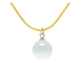 White moonstone ball yellow gold necklace MAIN