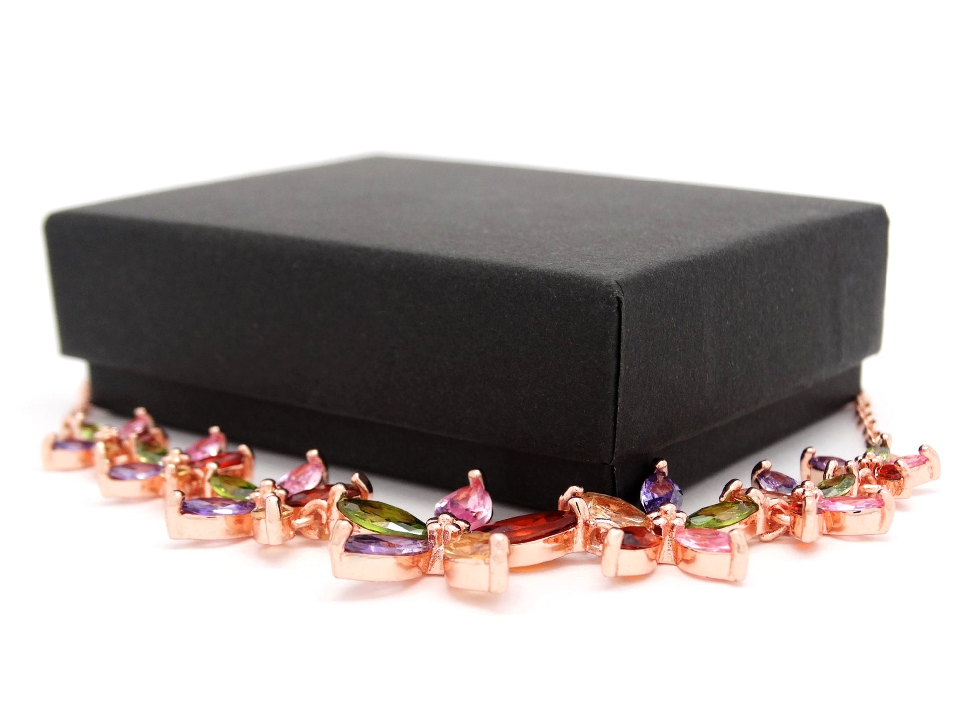 Rose gold marquise flower princess necklace GIFT BOX