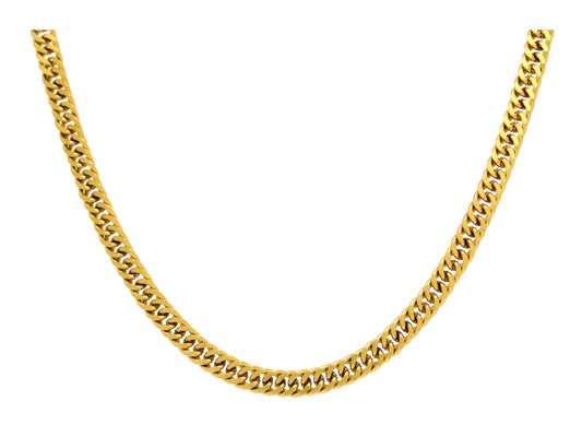 Thin gold double curb link chain necklace MAIN