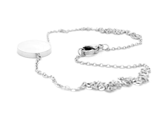 White gold white seashell choker necklace DISPLAY