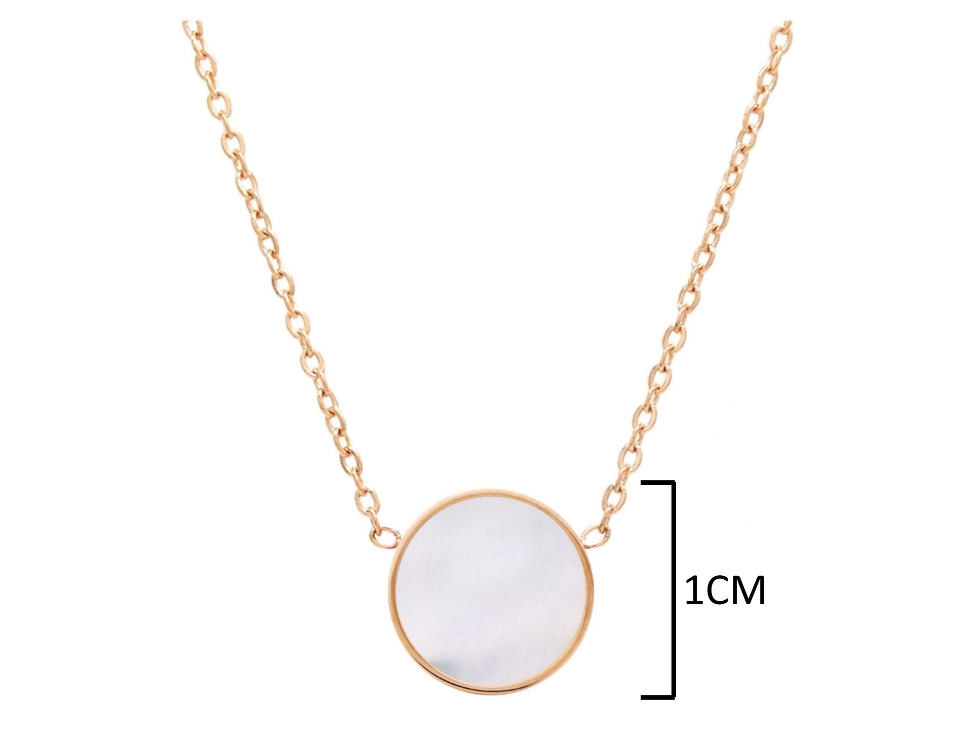 Rose gold white seashell choker necklace MEASUREMENT