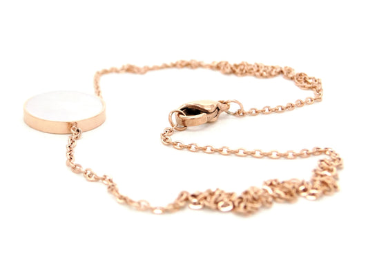 Rose gold white seashell choker necklace DISPLAY