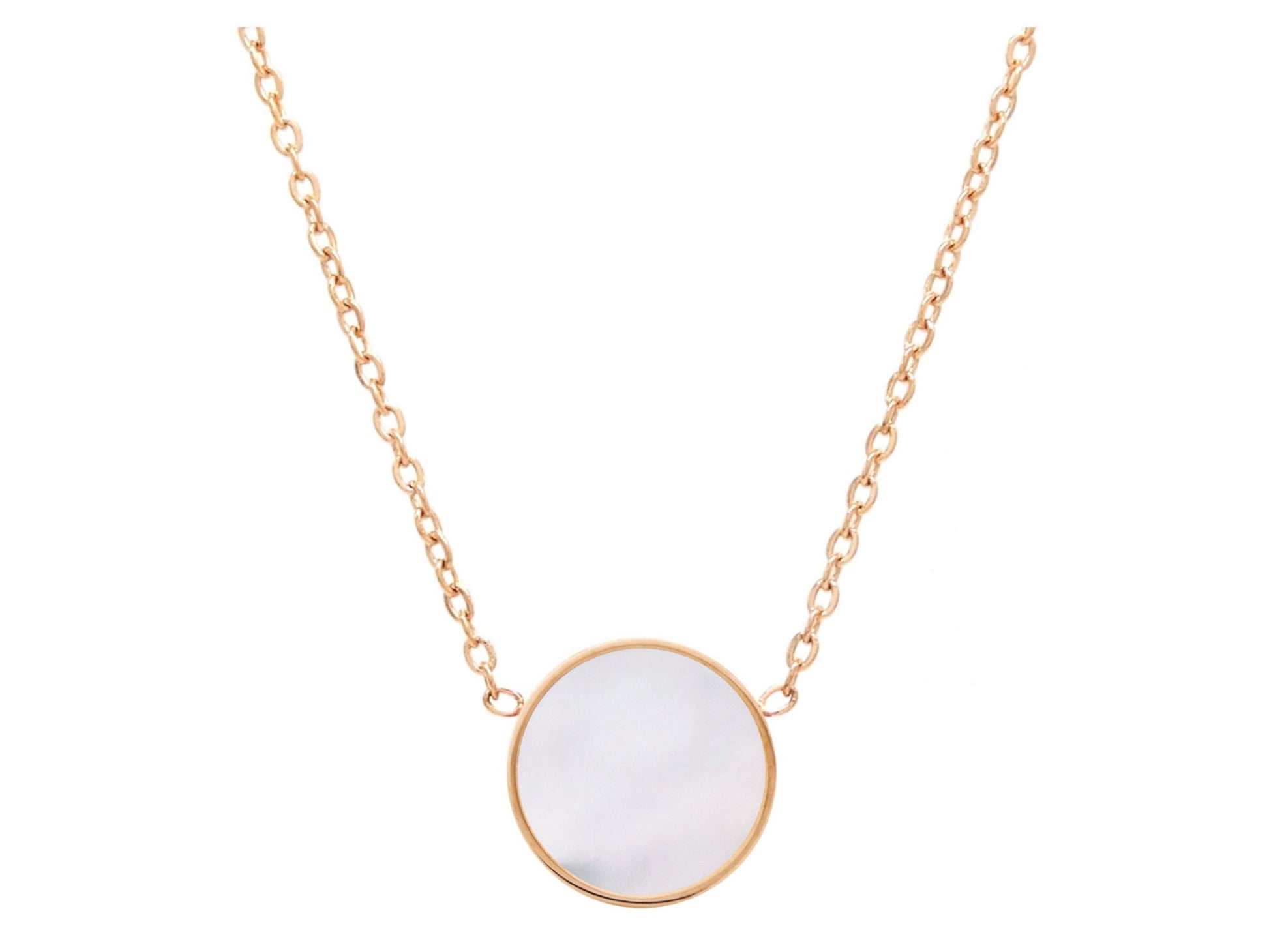 Rose gold white seashell choker necklace MAIN