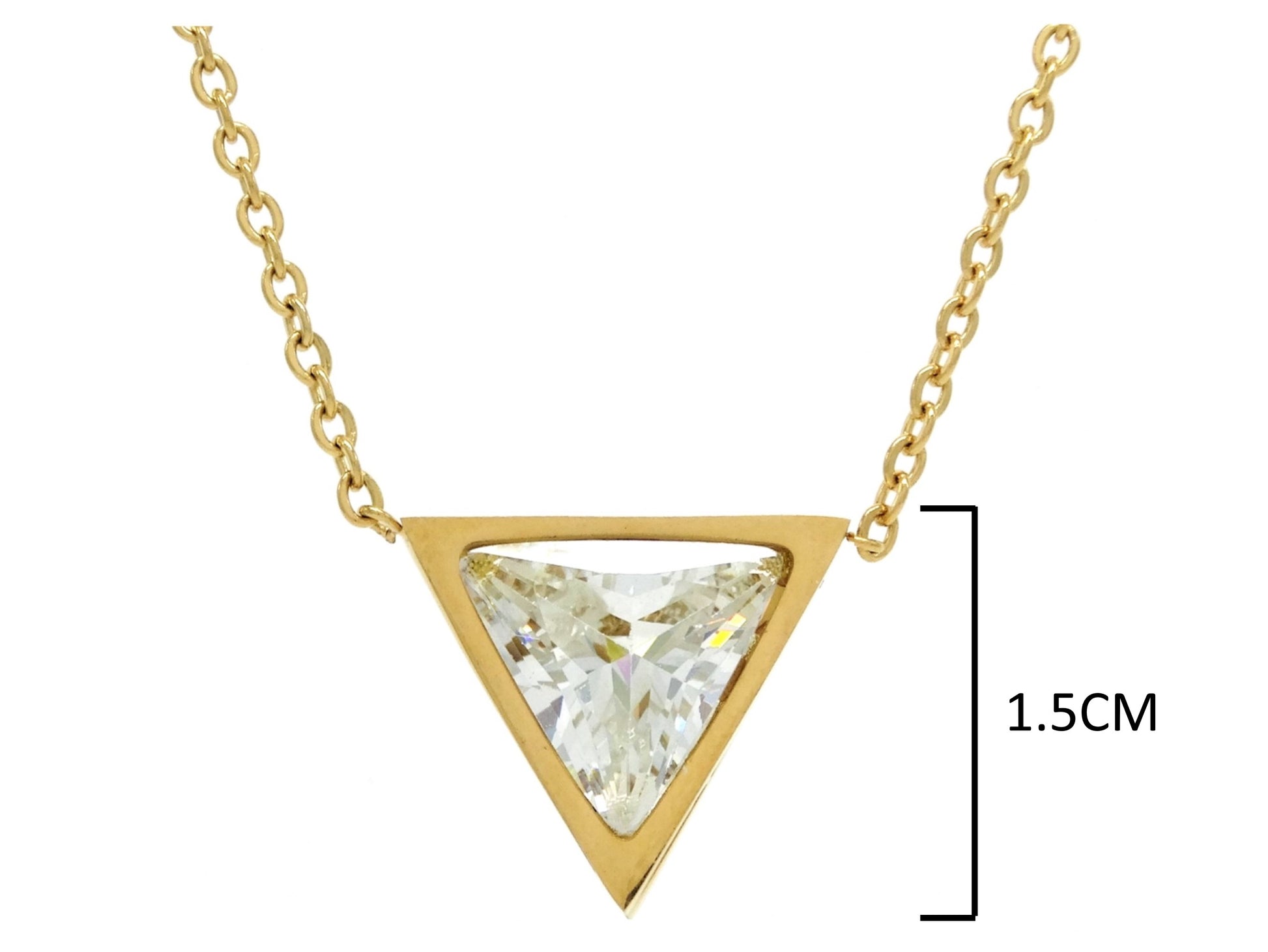 White trillion yellow gold necklace MEASUREMENT