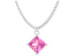 Pink gem princess white gold necklace MAIN