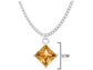 White gold orange princess necklace and earrings MEASUREMENT