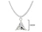 Clear gem trillion white gold necklace MEASUREMENT