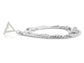 Clear gem trillion white gold necklace BACK