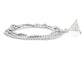 Clear gem trillion white gold necklace FRONT
