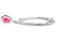 Red raindrop white gold necklace BACK