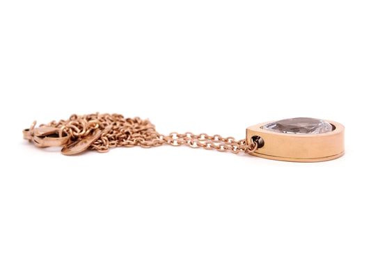 Rose gold pear gemstone pendant necklace DISPLAY
