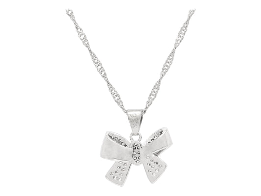 Sterling silver bow tie necklace BACK