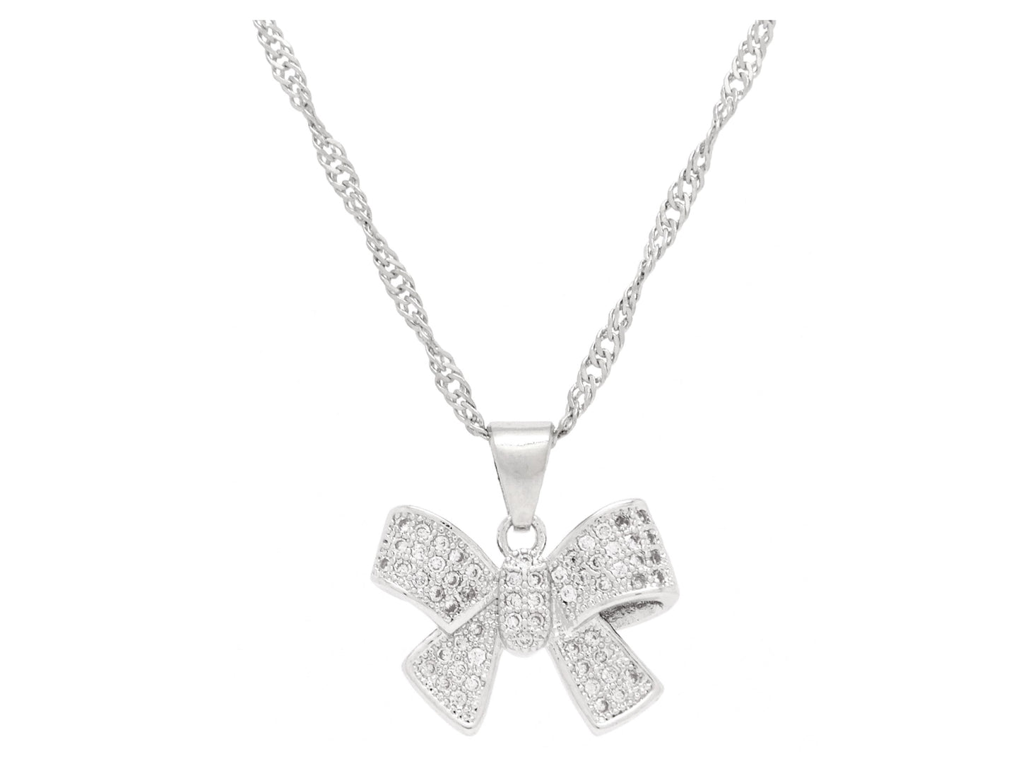Sterling silver bow tie necklace MAIN