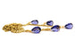 Princess Style Purple Teardrop Yellow Gold Necklace DISPLAY