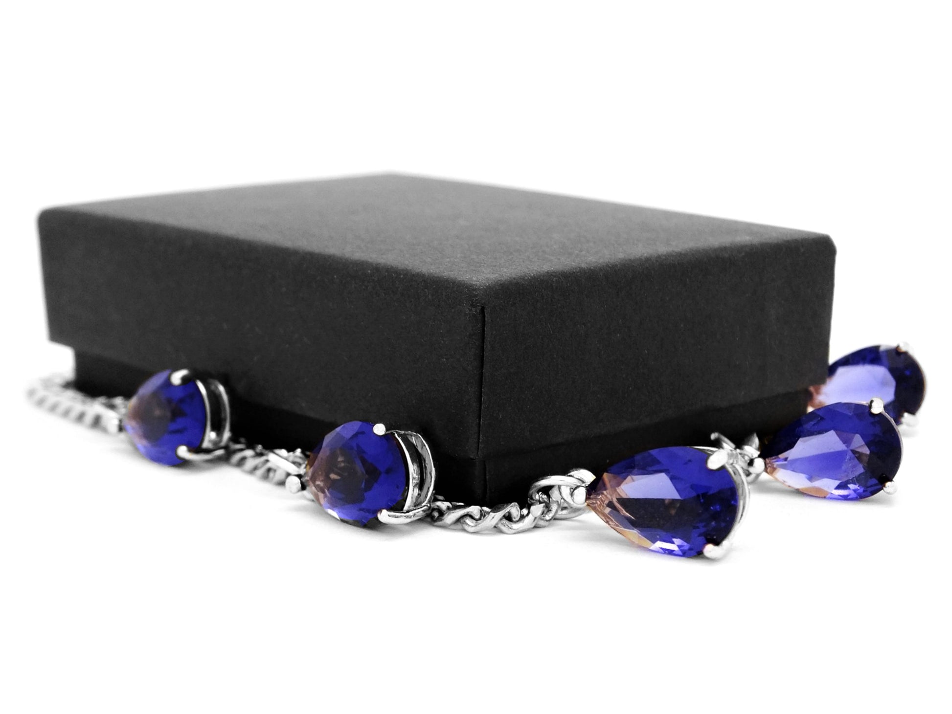 Princess Style Purple Teardrop White Gold Necklace GIFT BOX