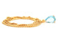 Light Blue Raindrop Yellow Gold Necklace FRONT