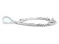 Light Blue Raindrop White Gold Necklace BACK