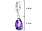 Purple raindrop white gold earrings MEASUREMENT